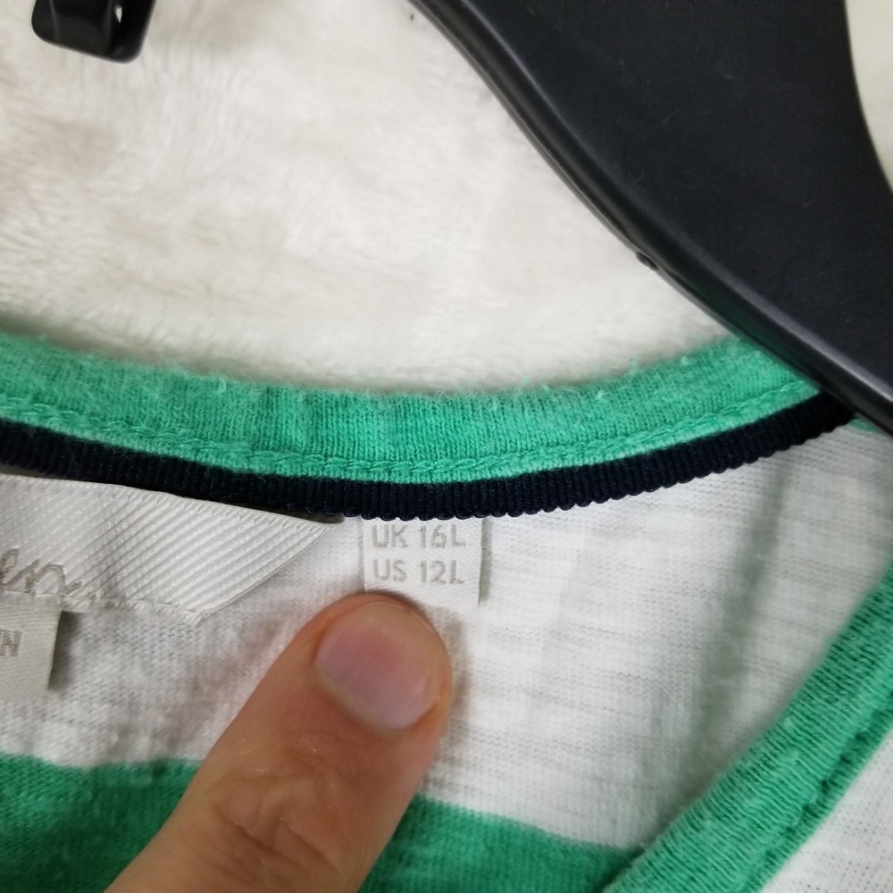 Boden Maxi Dress Women 12L Green White Striped Cotton Slub Sleeveless D0077 - Picture 5 of 9